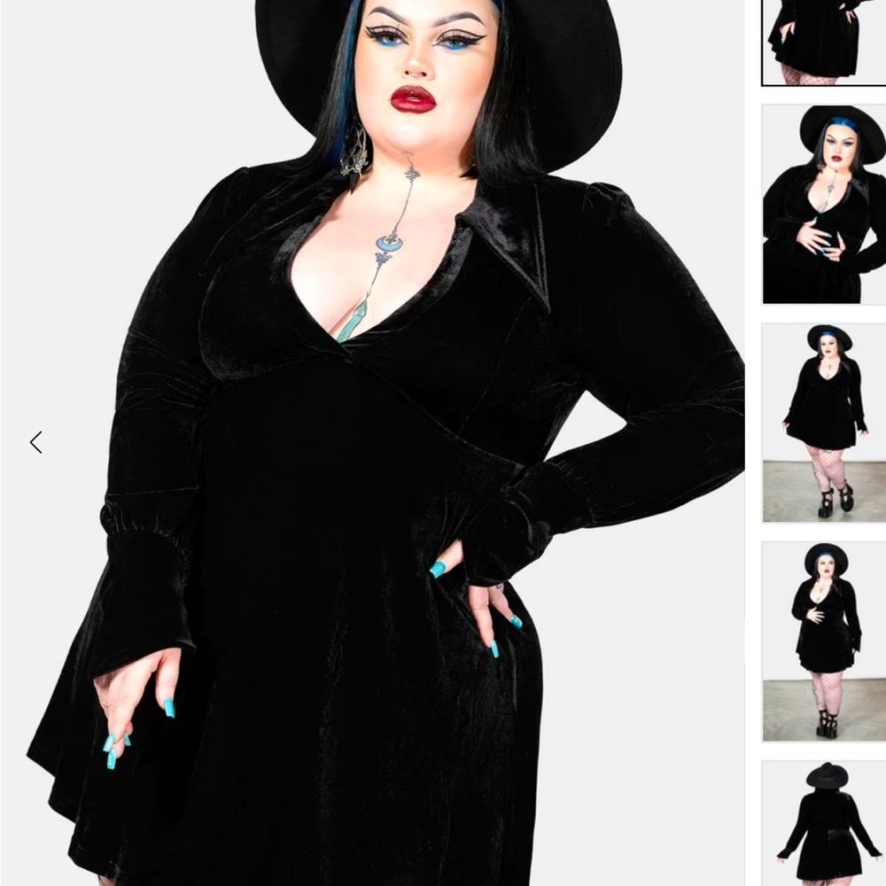 Killstar Hecate velvet plunge dress